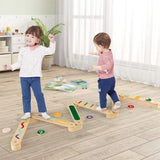 Montessori Pikler | Eco Balance Beam | Stepping Stones | Natural & Pastels