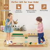 Montessori Pikler | Eco Wood Balance Beam | Stepping Stones | Natural & Coloured