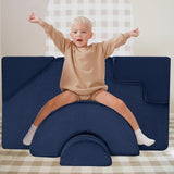 Large Super Soft Fleece Pikler Modular Soft Play Equipment | Removable & Washable Covers in Blue