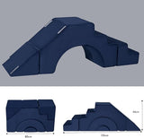 Super Soft Fleece Pikler Modular Soft Play Equipment | Removable & Washable Covers | Navy Blue