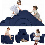 Large Super Soft Fleece Pikler Modular Soft Play Equipment | Removable & Washable | Navy Blue