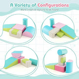 Soft Play Equipment | Pikler 6 Piece Foam Soft Play Set | Soft Play Slide & Bridge | Mid Pastels | 1-3 years