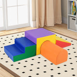 Soft play for home in primary colours for babies and toddlers including stairs, steps and a tunnel