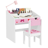 Montessori Space Saver My Little Princess Kids Desk | Spine Supporting Toddler Table & Chair Set | White | 3-7 Years