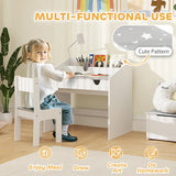 Space Saving My Little Star Kids Desk | Spine Supporting Toddler Table & Chair Set | White | 3-7 Years