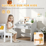 Montessori Space Saving My Little SuperStar Kids Desk | Spine Supporting Toddler Table & Chair Set | White | 3-7 Years