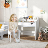 Montessori Space Saving My Little Star Kids Desk | Spine Supporting Toddler Table & Chair Set | White | 3-7 Years