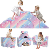 Glow-in-the-Dark Large Soft Fleece Pikler Modular Soft Play Equipment | Removable & Washable | Unicorns