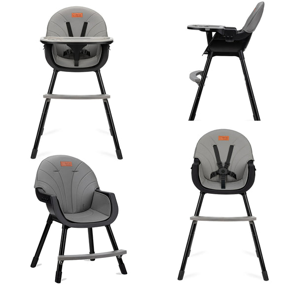 4-In-1 Spine Protecting Ergonomic Baby High Chair & Childrens  Chair | 5 Point Harness | Black  | 6m - 4 Years