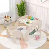 Eco Solid Plywood Toddler table and chair set | 3 Years  in White