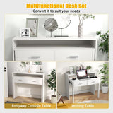 Spine Supporting Space Saving Extending Desk | 2 Tier |  Storage | Older Children & Adults | White