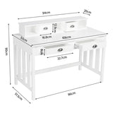 Deluxe Hutch Desk | Storage Shelves & Drawer | White | Older Children & Adults