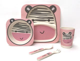 Eco Conscious Bamboo Baby & Toddler Feeding 5 Piece Set | Zebra