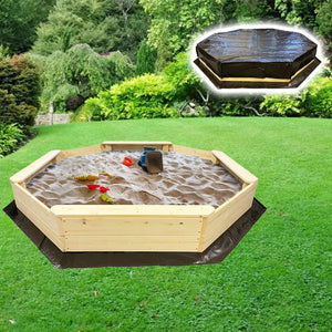 Giant Eco FSC Deluxe Wooden Sandpit with Waterproof Cover | 1.77m diameter | 18m+