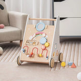 Ergonomic | Posture Promoting Sit-to-Standing Wooden Baby Walker | Multiple Built-in Toy Activities | 12m+