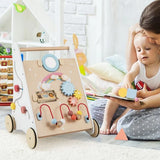 Posture Promoting Sit-to-Stand Wooden Baby Walker | Multiple Built-in Toy Activities | 12m+