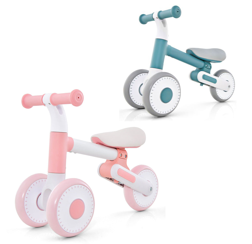 Kids 4 Wheel Push Along Bike with Sound Balance Bike Pink Purple www.littlehelper