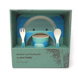 Eco Conscious Bamboo Baby & Toddler Feeding 5 Piece Set |  Blue and Green