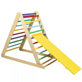 3-in-1 Colourful Eco Wood Folding Climbing Frame | Montessori Pikler Triangle | Slide & Climber | 1-6 Years