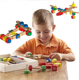 Montessori Eco-Wooden 48 Piece Vehicle Construction Set | Wooden Toy | 3 years+