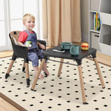 5-In-1 Wood Baby High Chair & Childrens Table & Chair | 5 Point Harness | Black & Beige | 6m - 3 Years