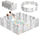 XXL Folding Baby Playpen and Ball Pool | Modular | Grey & White | 3-36m