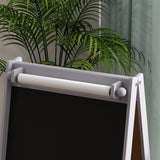 Double Sided Whiteboard & Chalkboard Painting Easel with Paper Roll | 2 Storage Boxes | Grey 