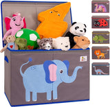 Large Collapsible 80L Montessori Kids Toy Box with Lid | Scratch resistant | 10 Animal Designs | 3D Applique (Copy)