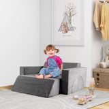 8 Piece Montessori Modular Soft Play Set | Foam Building Blocks | Sofa Chair | Grey | 1 year up