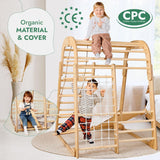 Ergonomic Montessori  6-in-1  Indoor & Outdoor Eco Wood Toddler Jungle Gym | Climbing Wall | Slide | 36m+