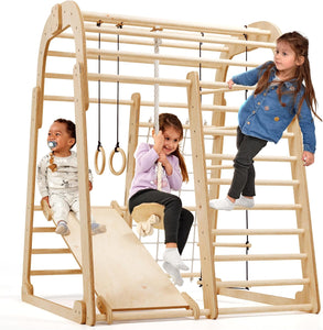 Ergonomic Pikler 6-in-1  Indoor & Outdoor Eco Wood Toddler Jungle Gym | Climbing Wall | Slide | 36m+