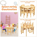 Solid pine wood childrens table and 4  chairs for toddlers 3-8 years