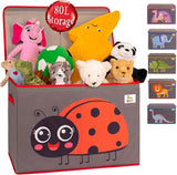 Large Collapsible 80L Montessori Kids Toy Box with Lid | Scratch resistant | 10 Animal Designs | 3D Applique (Copy)