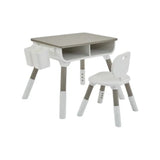 Grow-with-me Height Adjustable Montessori Scandi-Design Kids Table and Chair | White & Grey | 2-8 Ages