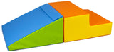 Small Soft Play Equipment | 2 Piece Montessori Climb & Slide Foam Play Set | Primary Colours | 6m+