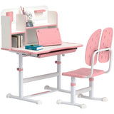 Children's Montessori Ergonomic Height Adjustable Tilting Study & Art Desk & Chair | Pink | 3-12 Years