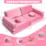 10 Piece Montessori Modular Soft Play Set | Foam Building Blocks | Sofa Couch | Pink | 1-99 years