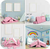 10 Piece Montessori Soft Play Set | Foam Building Blocks | Sofa Couch | Pink | 12 months plus