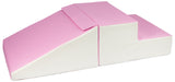 Small Soft Play Equipment | 2 Piece Montessori Climb & Slide Foam Play Set | Pink & White | 6m+