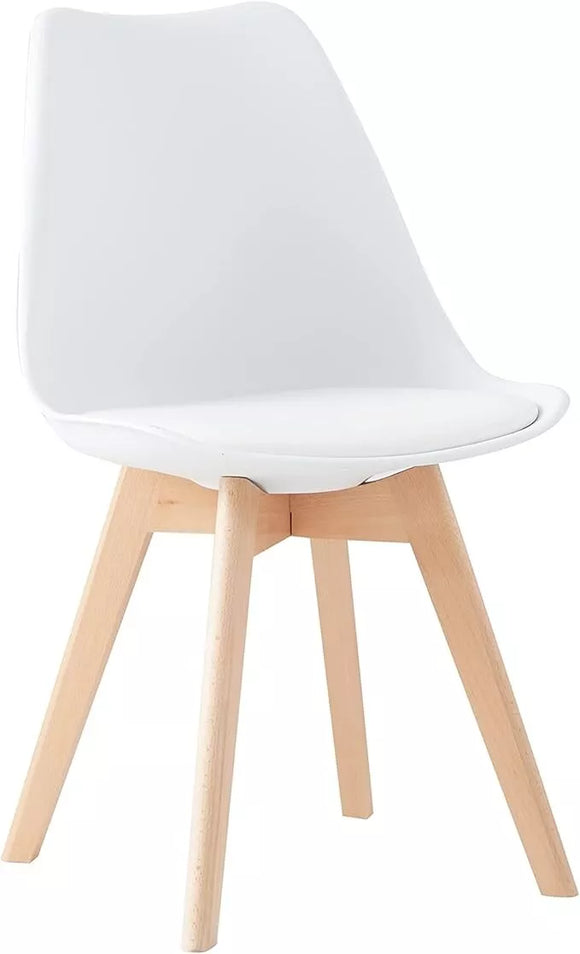 Children's Scandi Design Wooden Beech wood Chair | Chair for Homework Desk | White | Older Children & Adults