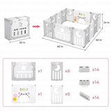 XXL Folding Baby Playpen and Ball Pool | Modular | Grey & White | 6 months +