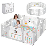 XXL Folding Baby Playpen and Ball Pool | Modular | Grey & White | 6 months +