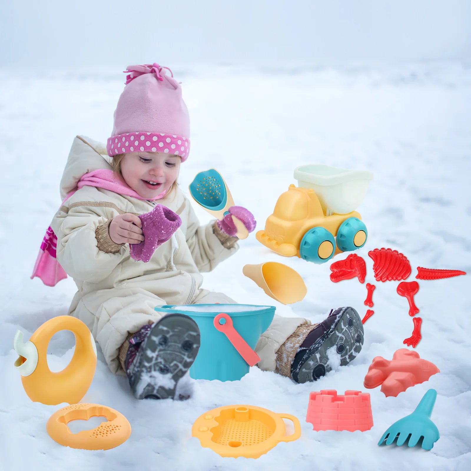 Deluxe Eco Bucket Spade Set Waterwheel Sand Beach Toys Pastels www.littlehelper