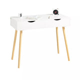 Children's Scandi-Design Homework Computer Desk | 2 Drawers | Natural & White | 6 Years+