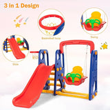 3-in-1 Montessori Play Swing & Slide Set | Basketball | Indoor Outdoor | Multicoloured | 18m+