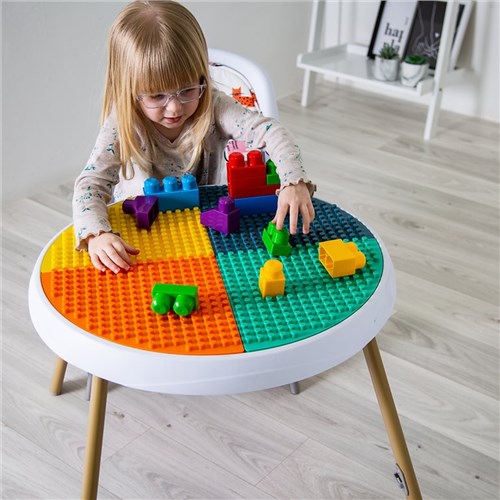 Montessori Grow with me Baby Sit To Stand Entertainer Lights Sound Lego Table Play Table 6 months to 4 years