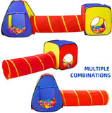 Toddlers Play Tent with Ball Pit and Play Tunnel+Teepee Tent, Pop Up Toddlers Playhouse for Boys and Girls Gift, Collapsible Children Play Tent Toy