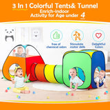 Green- Kids Play Tent with Ball Pit+Play Tunnel+Teepee Tent, Pop Up Toddlers Playhouse for Boys and Girls Gift, Collapsible Children Play Tent Toy Indoor and Outdoor Games (Colorful Fort)