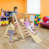 3-in-1 Eco Wood Folding Climbing Frame | Montessori Pikler Triangle | Slide & Climber | 1-6 Years