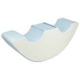 Large 2 Seater Autism-Friendly Pikler Ride On in Sky Blue and White eco leather